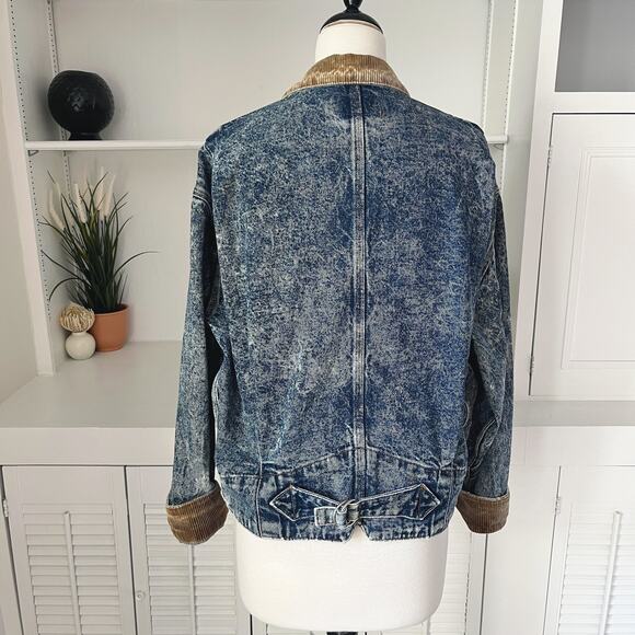 Vintage Levi's Corduroy Collar Cuff Denim Jean Jacket Unisex Size Men S/Women L - Picture 4 of 10